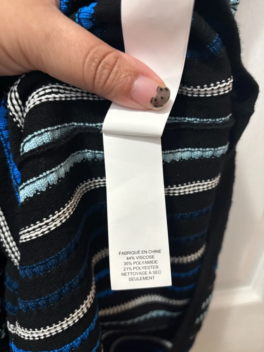 Kate Spade Textured Knit Sleevless Sweater Dress Size Large Blue/Black